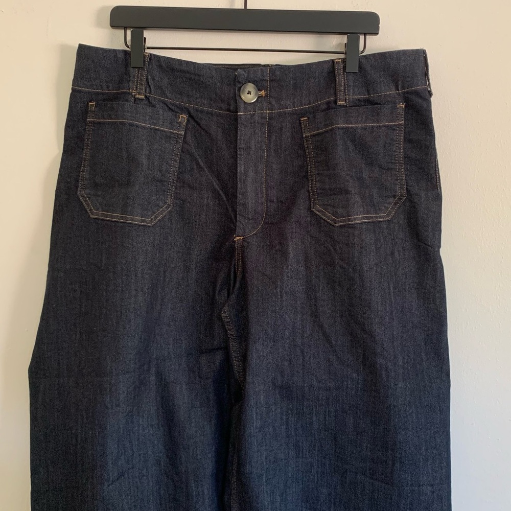 Maeve Colette High-Rise Wide-Leg Cropped Jeans - Anthropologie Size 16W - Picture 3 of 10